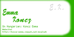 emma koncz business card